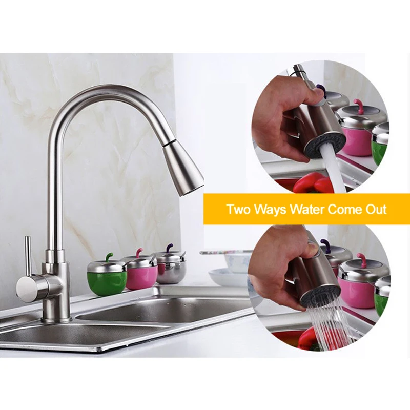 Выдвижной Смеситель для кухонной раковины вытяжной смеситель душа воды на