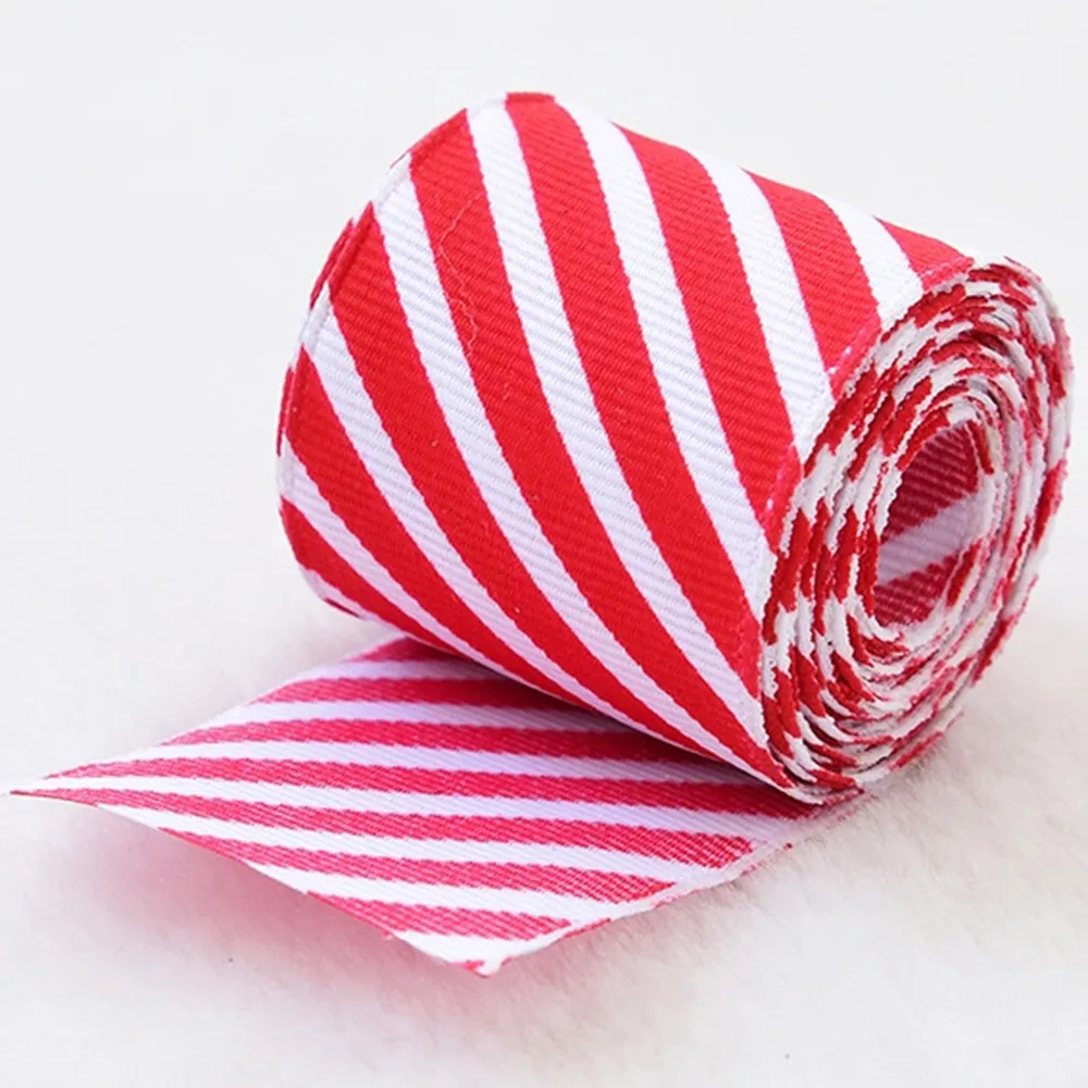 C High Quality Stripe Christmas Decoration Ribbons Black Red White Striped Printed Grosgrain Ribbon Duble Face - Цвет: C