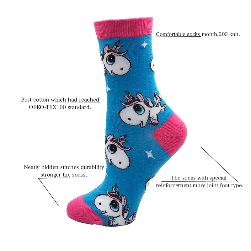 Женские носки YEADU в стиле Харадзюку 85% хлопок милый сумасшедший счастливый