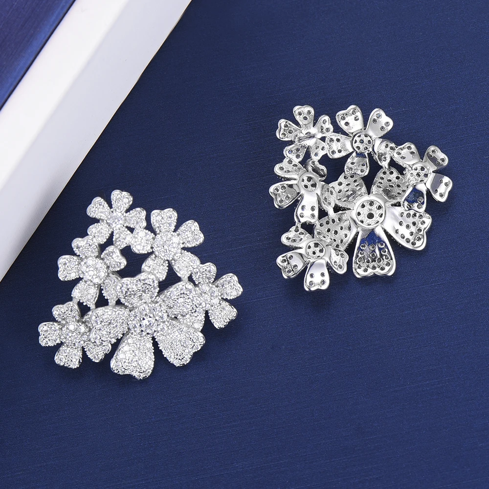

LARRAURI Romantic Cubic Zirconia Flowers Women Engagement Wedding Earrings Bloom Valentine's Day Gift for Lovers New Design