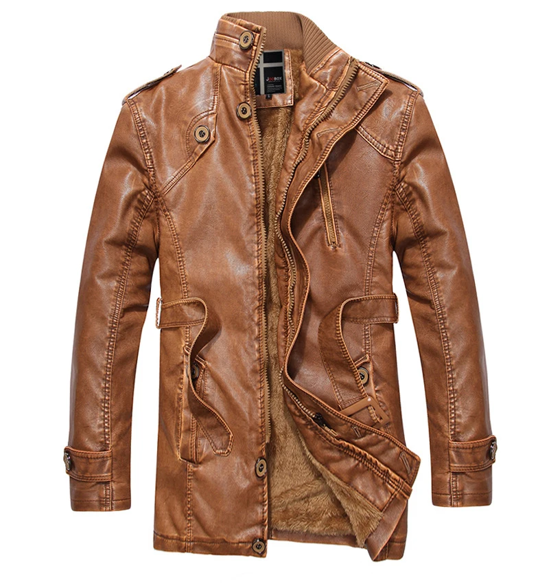 

PU Leather Jacket Tactical Men Windbreaker Stand Collar Hunting Fur Coats Leather Jackets Casual Plus Velvet Leather Jacket