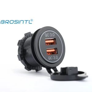 brosintl fast charger dual port qc3 0 usb charging socket for 12v 24v car bus coach marine trailer atv rv motorcycle bc019kb free global shipping