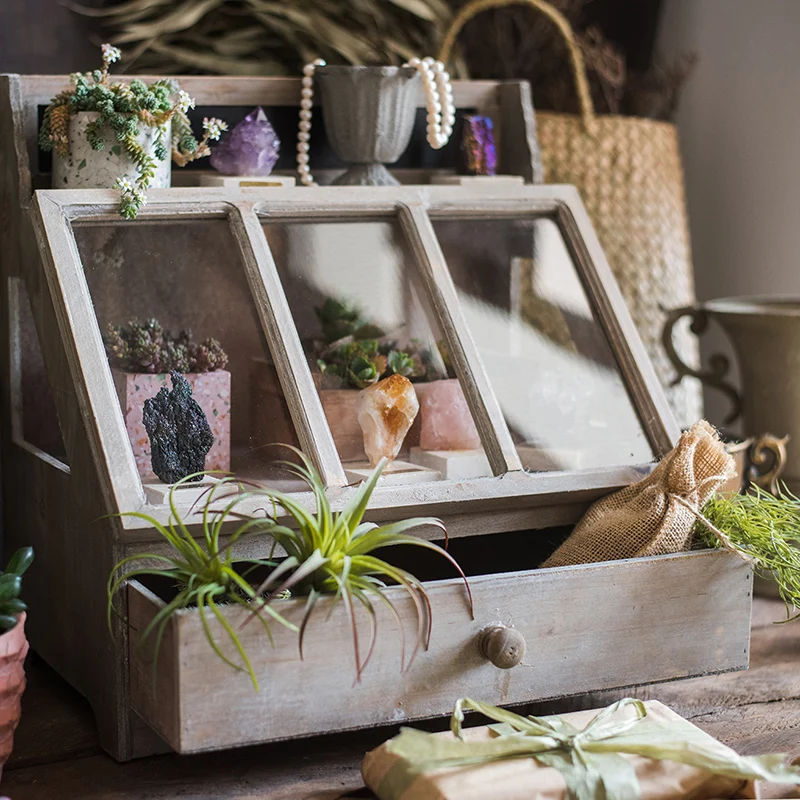 

Деревянная коробка в французском ретро-стиле, многофункциональный шкаф для хранения продуктов, художественная посуда для ювелирных изделий