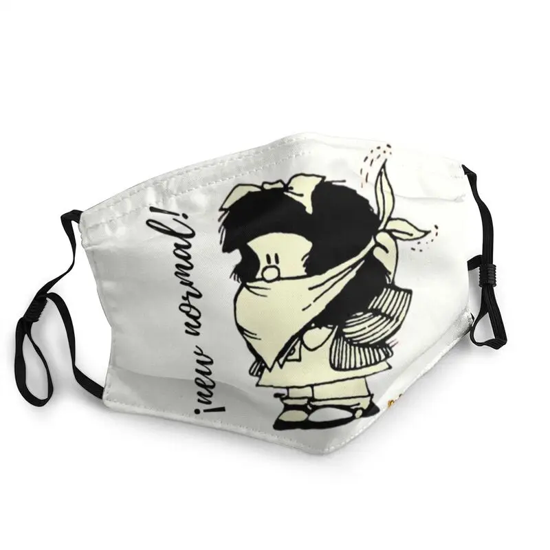 

Quino Mafalda маска против дымки пыле Регулируемый смешная манга маска для лица Защитная крышка респиратор для взрослых Рот-муфельная печь