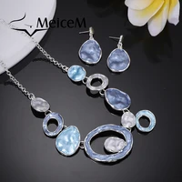 metal alloy necklace meicem luxury geometric fashion female pendant necklaces set womens mothers gift accessories women