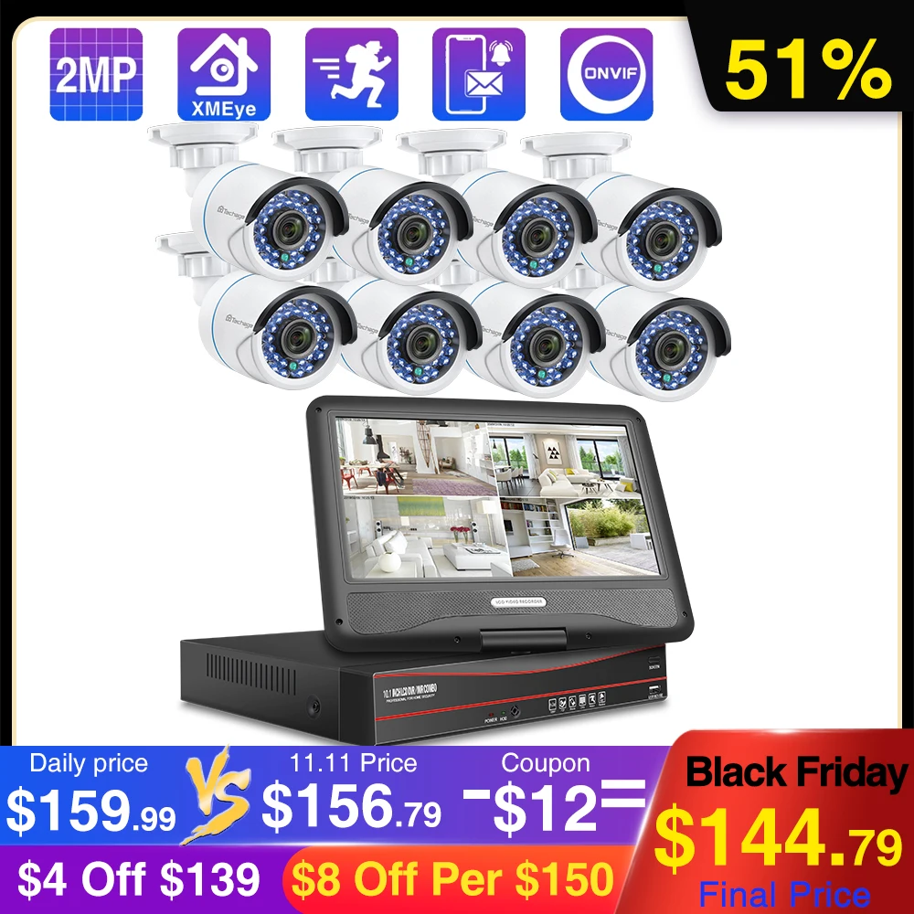 Камера Наружного видеонаблюдения Techage инфракрасная камера безопасности 8