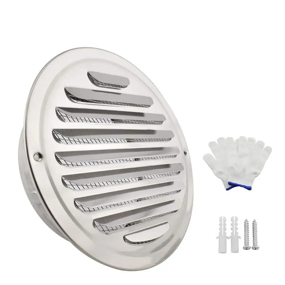 

Air Vent Round Bull Nosed External Extractor Wall Vent Outlet Louver Grille Cover 100/150mm Steel Ducting Ventilation