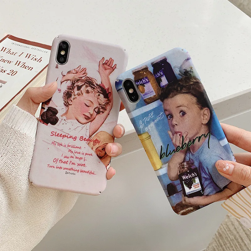 Винтажный жесткий чехол с цветочным рисунком для iPhone 7 8 Plus противоударный