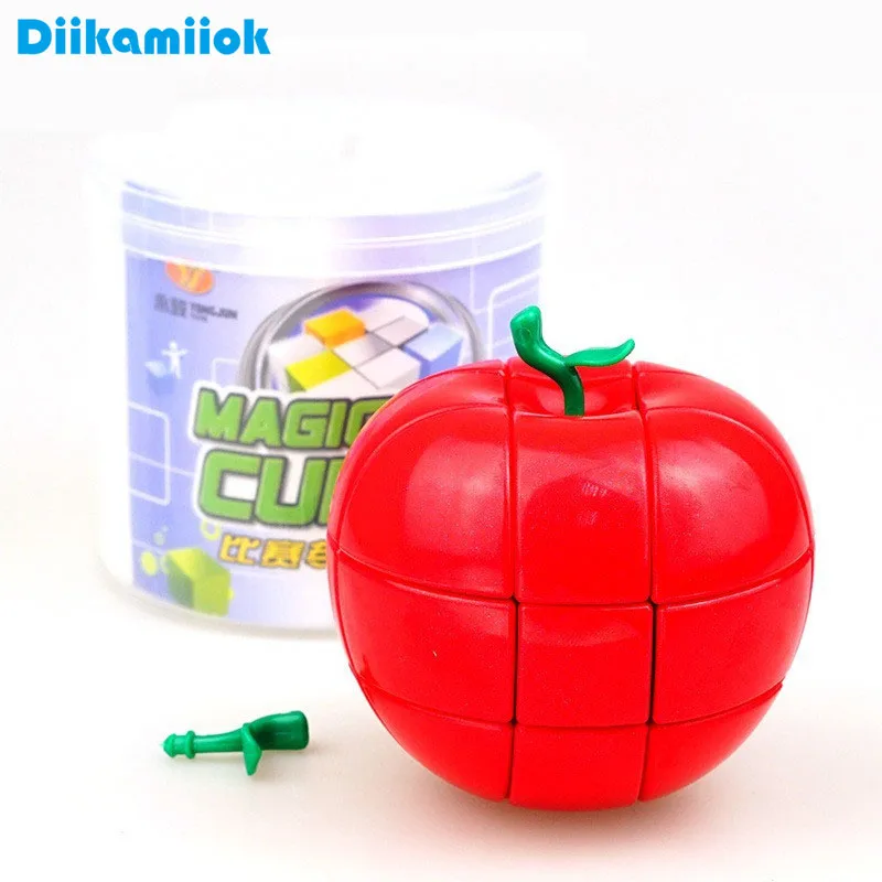 3x3 необычный пазл в виде яблока волшебный куб красный и зеленый профессиональная