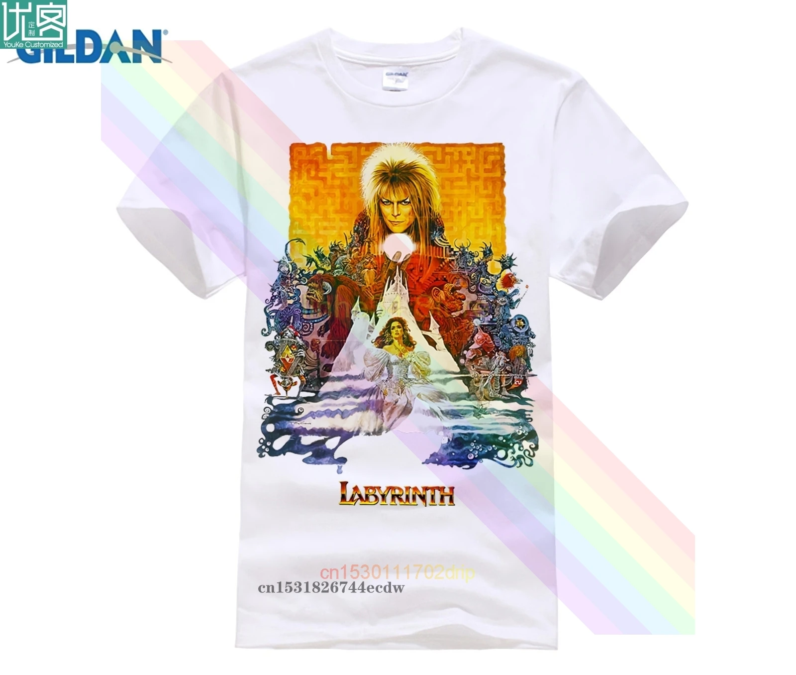 Ретро постер фильма лабиринт Футболка Дэвид Боуи Джарет винтажные (S 3XL) хлопковые