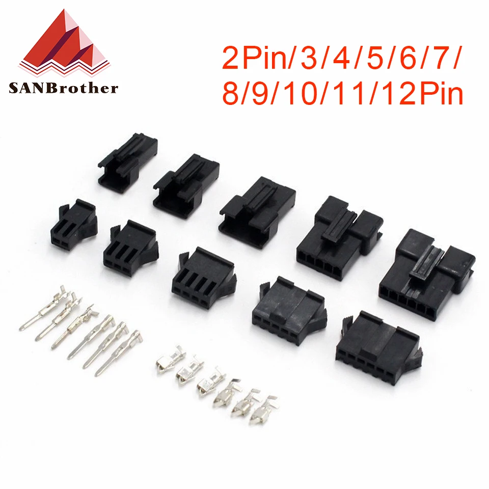 

3D Printer connectors SM2/3/4/5/6/7/8/9/10/11/12 Pin Pitch 2.54MM Female and Male Housing + terminals SM-2P SM-2R JST SM2.54