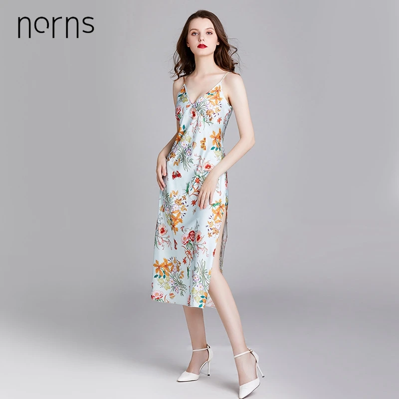 Женская шелковая пижама Norns тонкая сексуальная ночная рубашка на бретельках