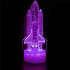 2021 светодиодный 3D светильник с принтом, Прямая поставка, Космический Шаттл, лампа Saturn V для любителей космоса, USB-зарядка, переключатель управления