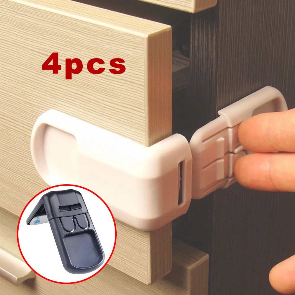 4 шт. многофункциональный детский замок с двойной защелкой для двери ящика шкафа