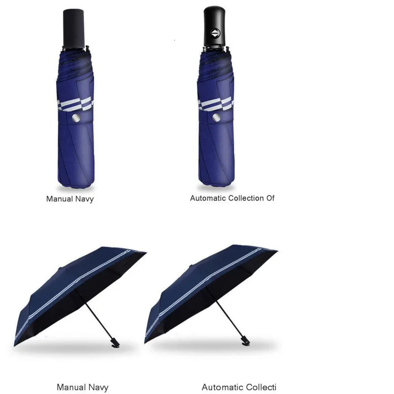 Small Fresh Solid Color Fully Automatic Umbrella Male Maɺm Sunscreen Defence Ultraviolet Rays Sunshade Three Fold Student | Дом и сад