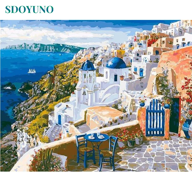 

SDOYUNO 40x50cm Paint By Numbers Scenery DIY Painting By Numbers On Canvas Landscape Digital Hand Painting Frameless Home Decor