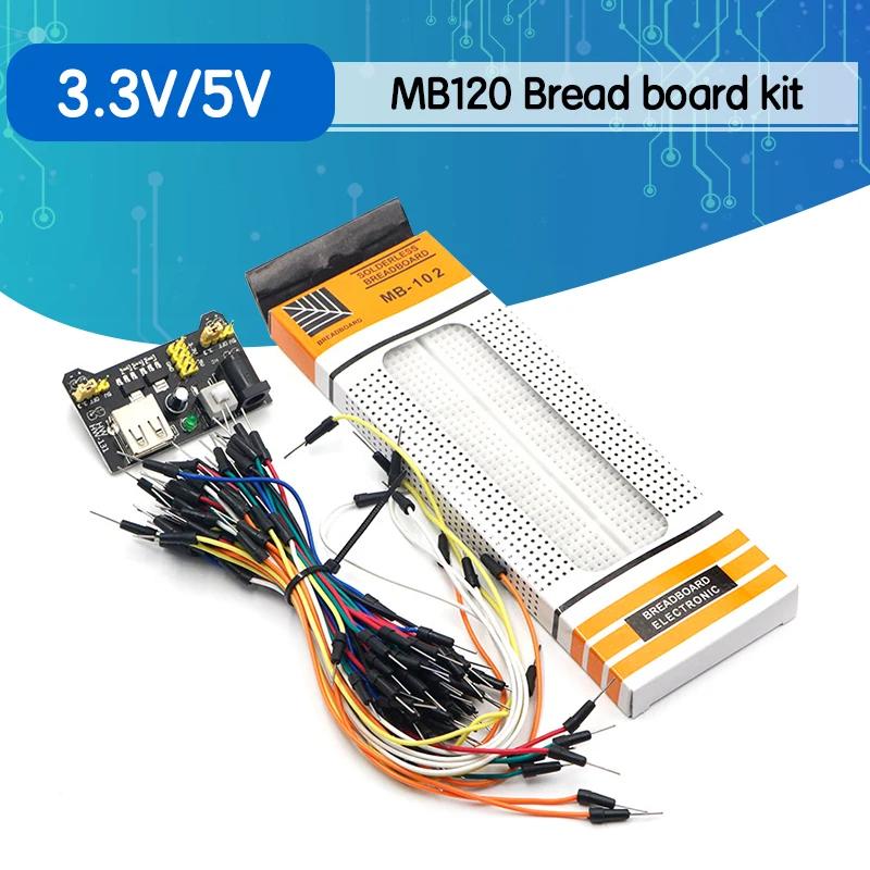 3 V/5V MB102 макет модуль питания + MB 102 830 точек Solderless Прототип макетная плата комплект