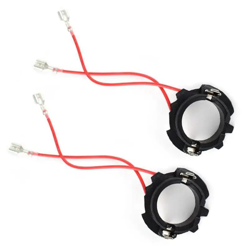 2PCS H7 Led Adapter for Golf 5 MK5 Base Headlight Holder for Jetta with Wire Adapter H7 Led