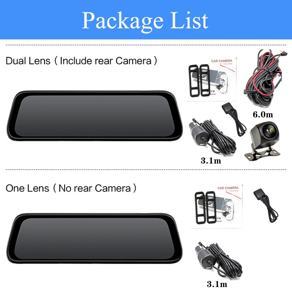 ADDKEY радар детектор Автомобильный видеорегистратор Камера 10 дюймов зеркало