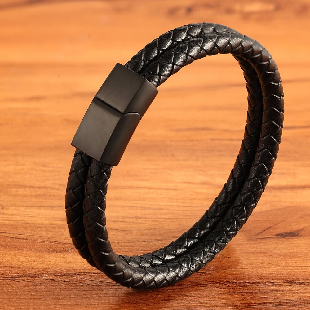 Классический дизайн античный черный плетеный браслет индивидуальный подарок