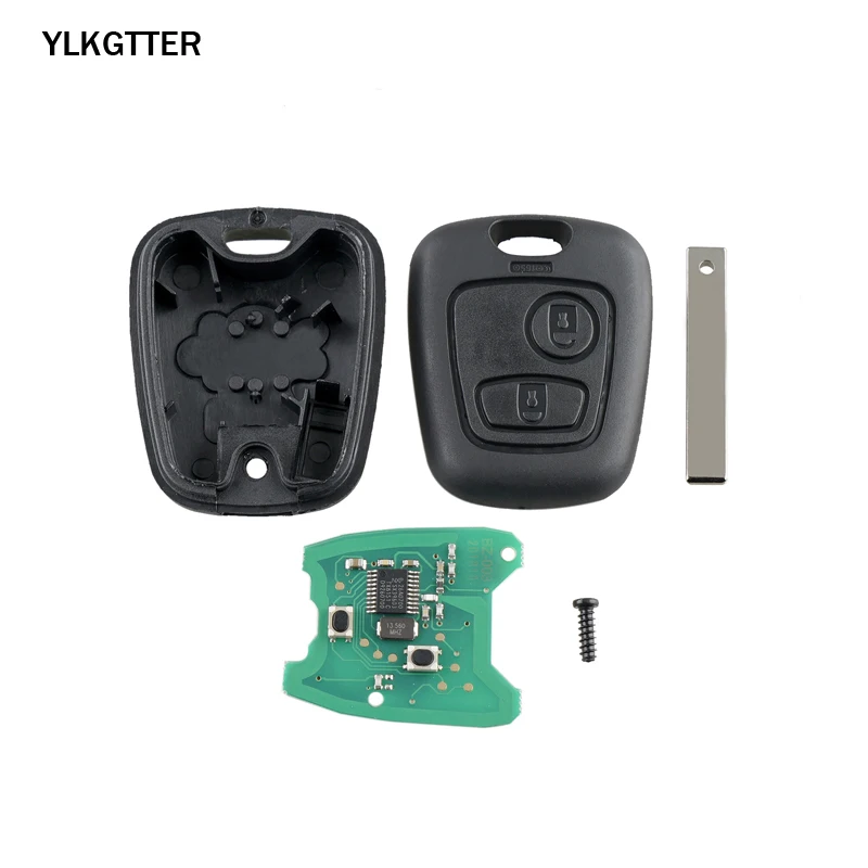 YLKGTTER 2 кнопки дистанционный Автомобильный ключ для Peugeot 307 Citroen C1 C3 с чипом