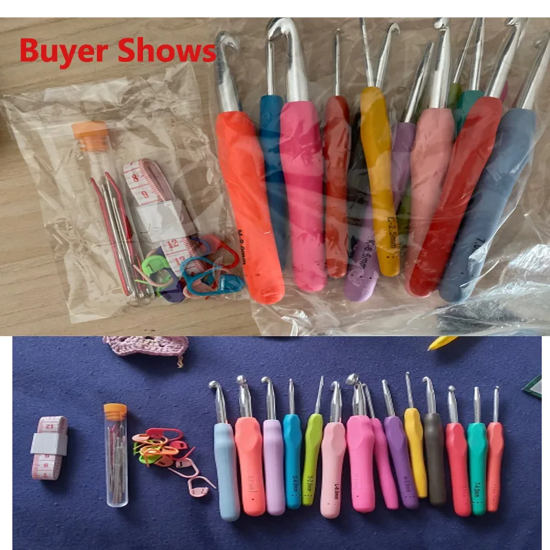 Иглы для вязания крючком Вязание комплект мягкими ручками Вышивка крестом иглы