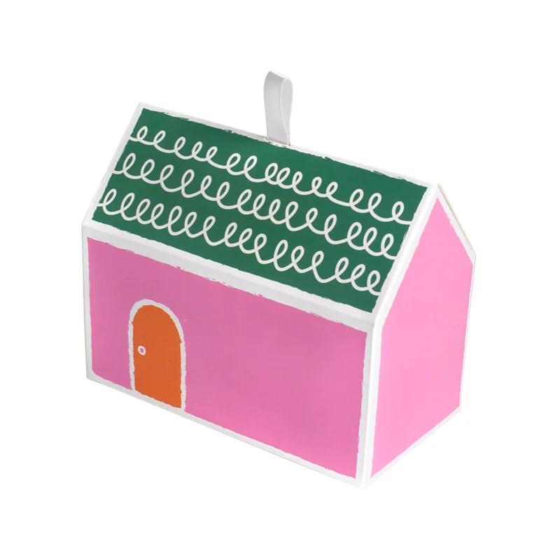 christmas house style gift box kraft paper gift candy bag paper bag kraft candy cookies box party supplies wedding decoration free global shipping