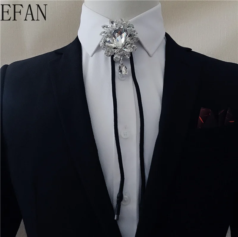 Мужской модный ковбойский галстук аксессуары для мужчин серебристый бабочка из