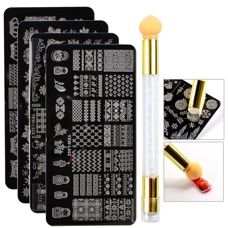 1 комплект Бабочка/снежинка стальная пластина для штамповки ногтей Цветочный