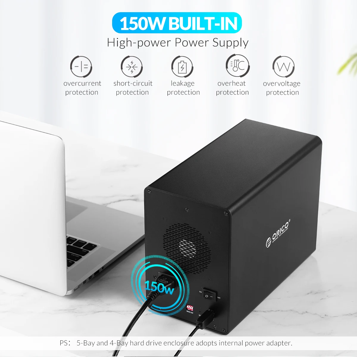 ORICO алюминиевый 5 bay 3 ''HDD док станция USB3.0 на SATA с RAID HDD ограждение 150 Вт