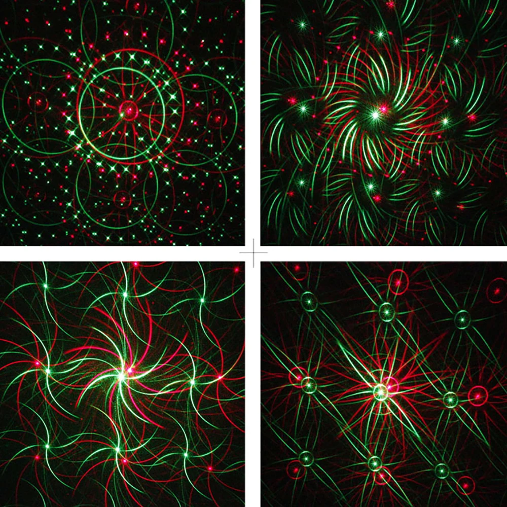 Mini 4in1 Pattern R&ampG Laser Projector Music Activated Stage Lights Effect Christmas For DJ Disco Club Party Show | Лампы и