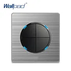 Wallpad 4 банды 1 способ настенный светильник переключатель случайный щелчок кнопка с Светодиодный индикатор панель из нержавеющей стали для дома