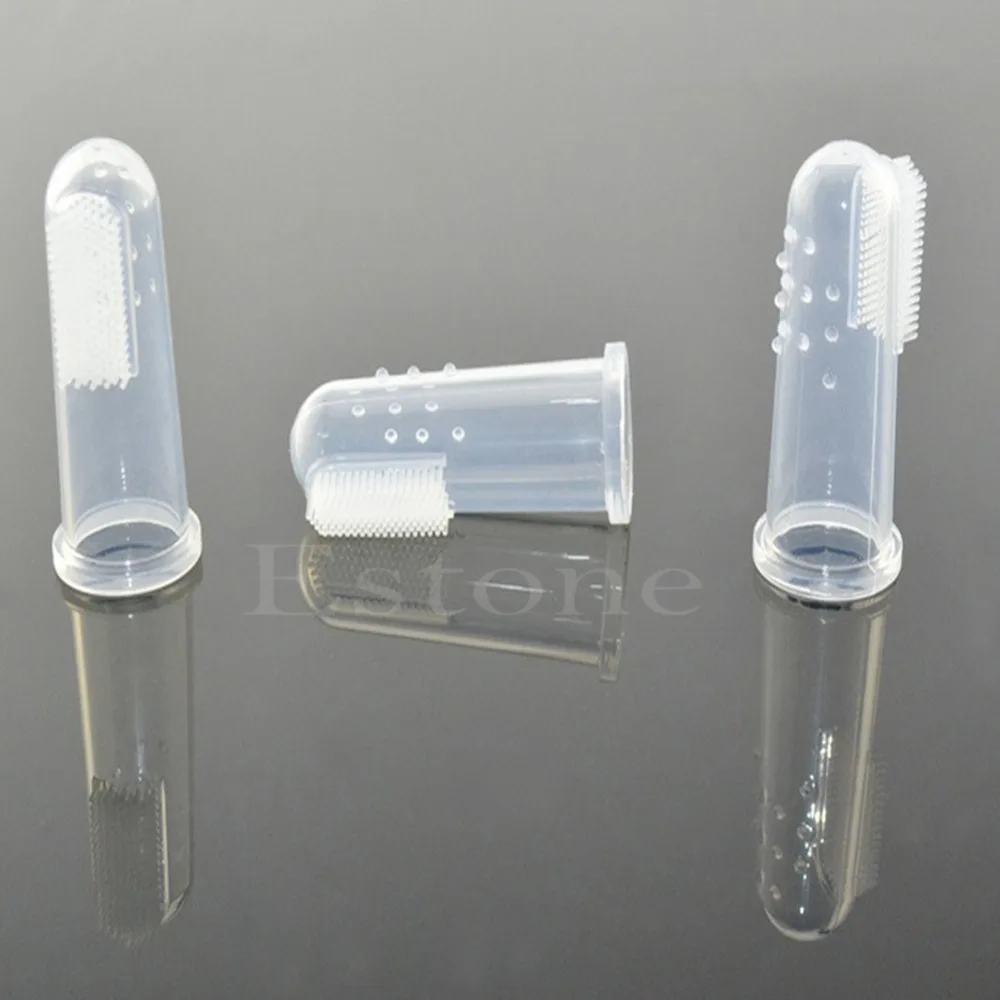 1PC Kids Baby Infant Soft Silicone Finger Toothbrush Teeth Rubber Massager Brush New |