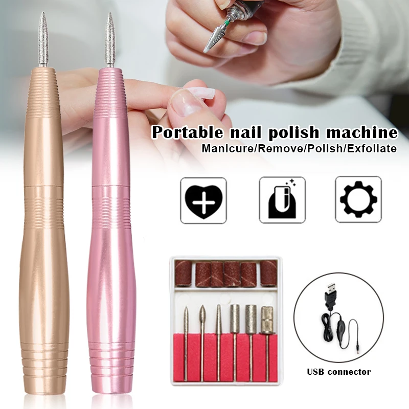 

Professional USB Powered Pedicure Sanding Manicure Tools Personal DIY Electric Nail Drill Set With Grinder Bits KG66