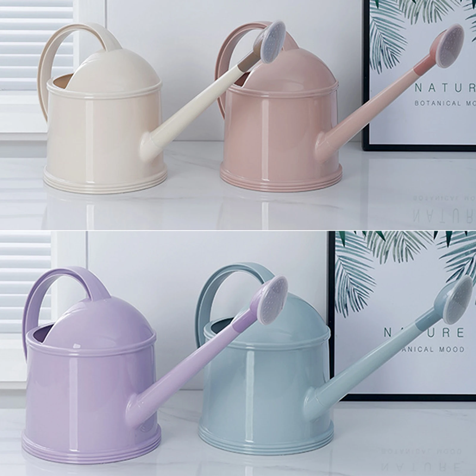 

1Pcs 3.5L Solid Color Plastic Shower Flower Home Gardening Watering Pot Long Mouth Retro Watering Can Plant Watering Tools