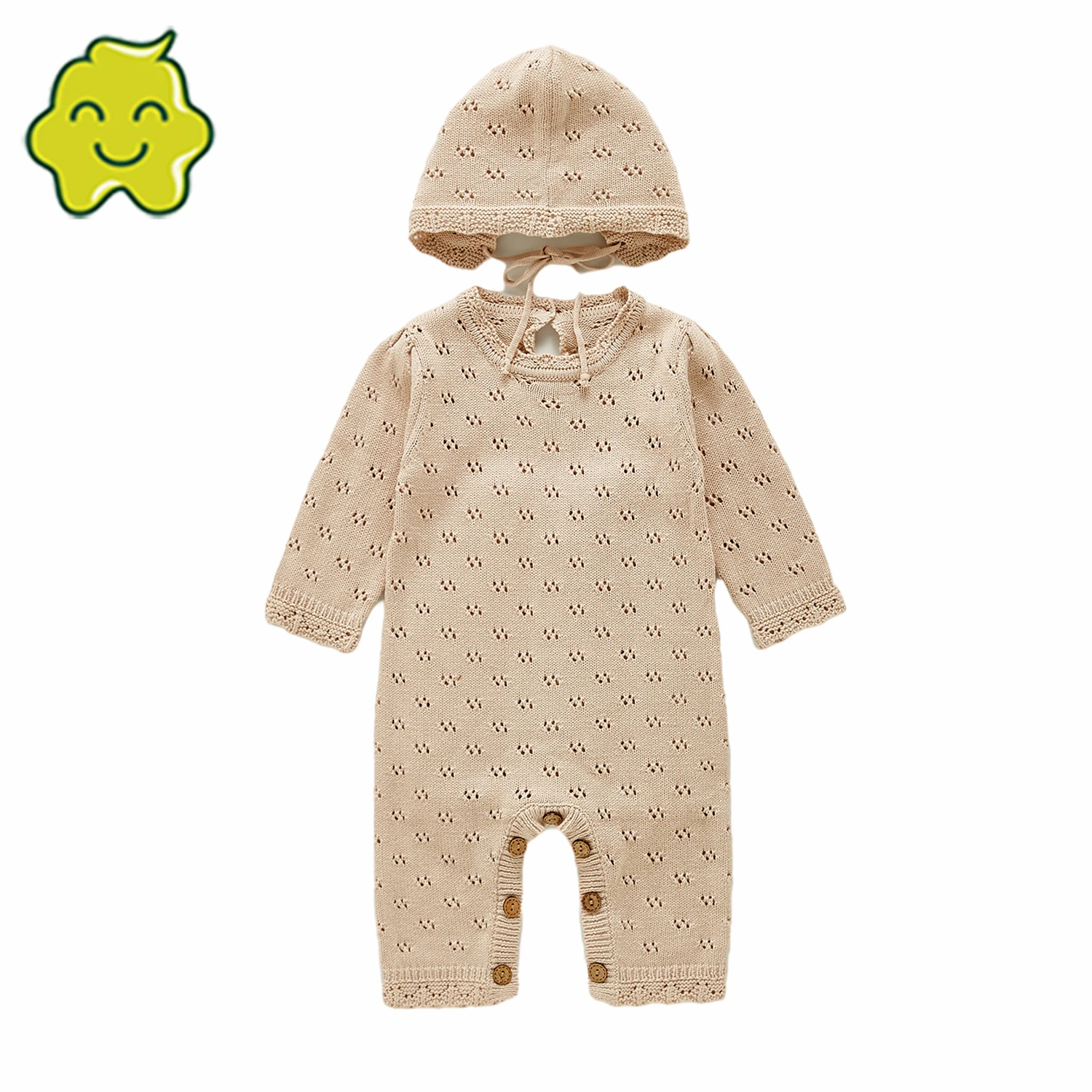 

Baby Rompers For Girls Long Sleeve Autumn Newborn Boys Jumpsuit Outfit Solid Knitted Hooded Toddler Infant Kid Clothing Soft Set