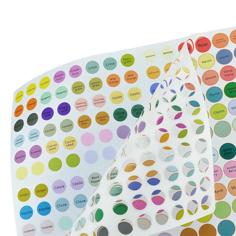 192 шт красочные эфирные масла этикетка наклейки для бутылок эфирных крышка