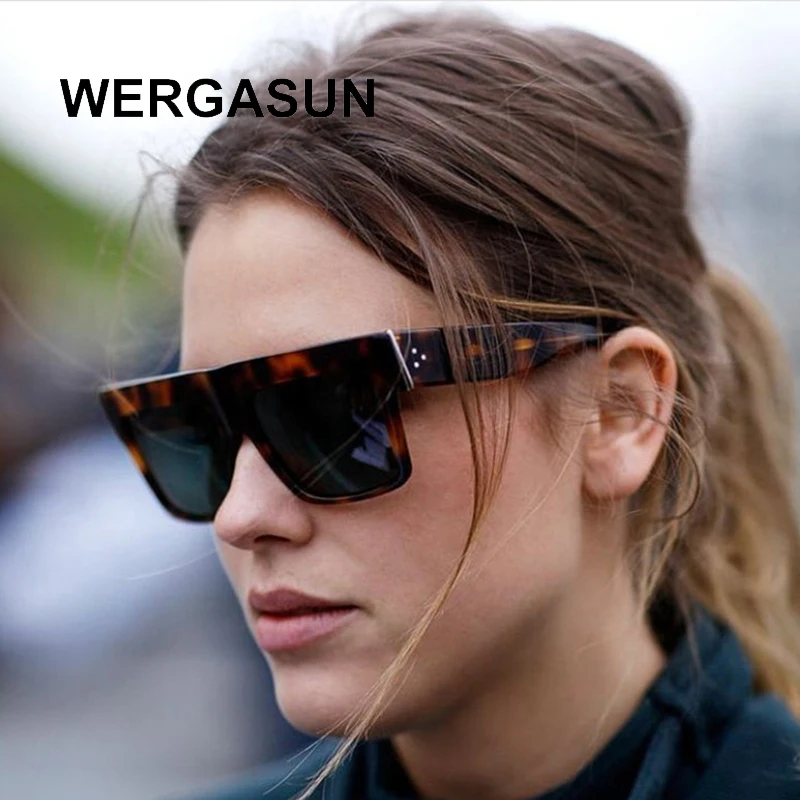 Очки солнцезащитные WERGASUN женские в винтажном стиле квадратные брендовые