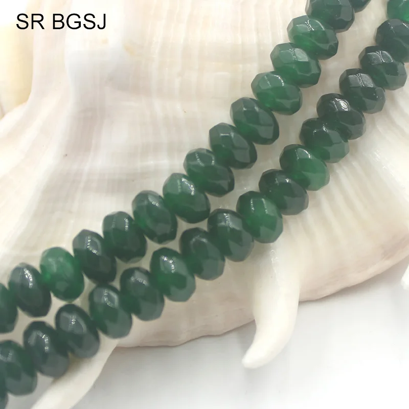 Бесплатная доставка 5x8 мм граненый темно-зеленый Тайвань Jades Rondelle драгоценные