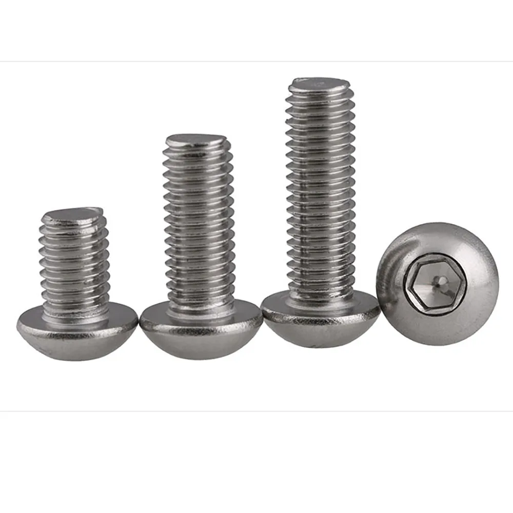 

M4 4mm A2 304 stainless steel button head hex bolt screw stainless steel round / pan head M4x6/M4x8/M4x10/M4x12/M4x16/M4x20