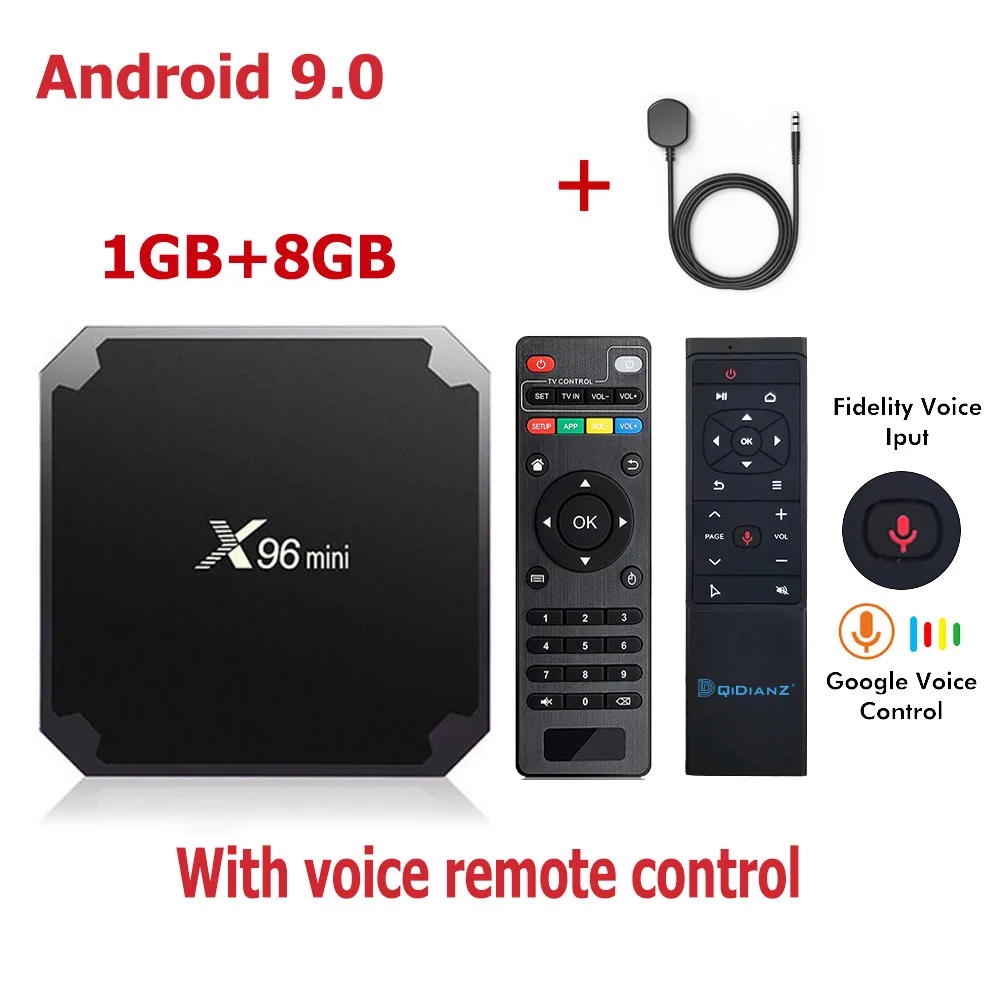 X96 Мини Android 9,0 Смарт ТВ приставка 2,4G Wifi S905W Четырехъядерный 4K 1080P Full HD Netflix медиаплеер 64 бит X96mini приставка - Цвет: 1G-8G-MT12-IR
