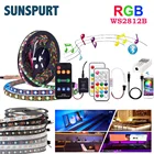 Умная Пиксельная Светодиодная лента WS2812B, 1-5 м, 5 В, USB, радиочастотный Bluetooth музыкальный контроллер, адресуемый ТВ обратно под шкаф, лампа IP306567