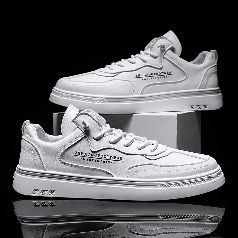 

Sports Men Shoes 2021 Spring and Autumn New Men's Shoes Versatile Fashion White Shoes Student Microfiber Fashion Sneakers Casual