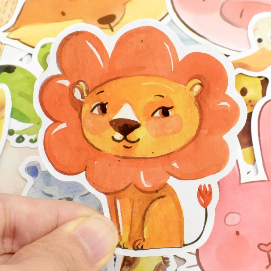 50 шт. красочные наклейки с животными игрушки для детей акварельные милые аниме