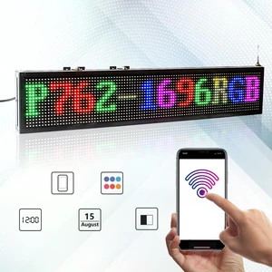 Светодиодные рекламные объявления 30x6 дюймов, Полноцветный RGB SMD дисплей, витрина, доска объявлений, программируемая прокрутка, отображение программ по Wi-FiUSB