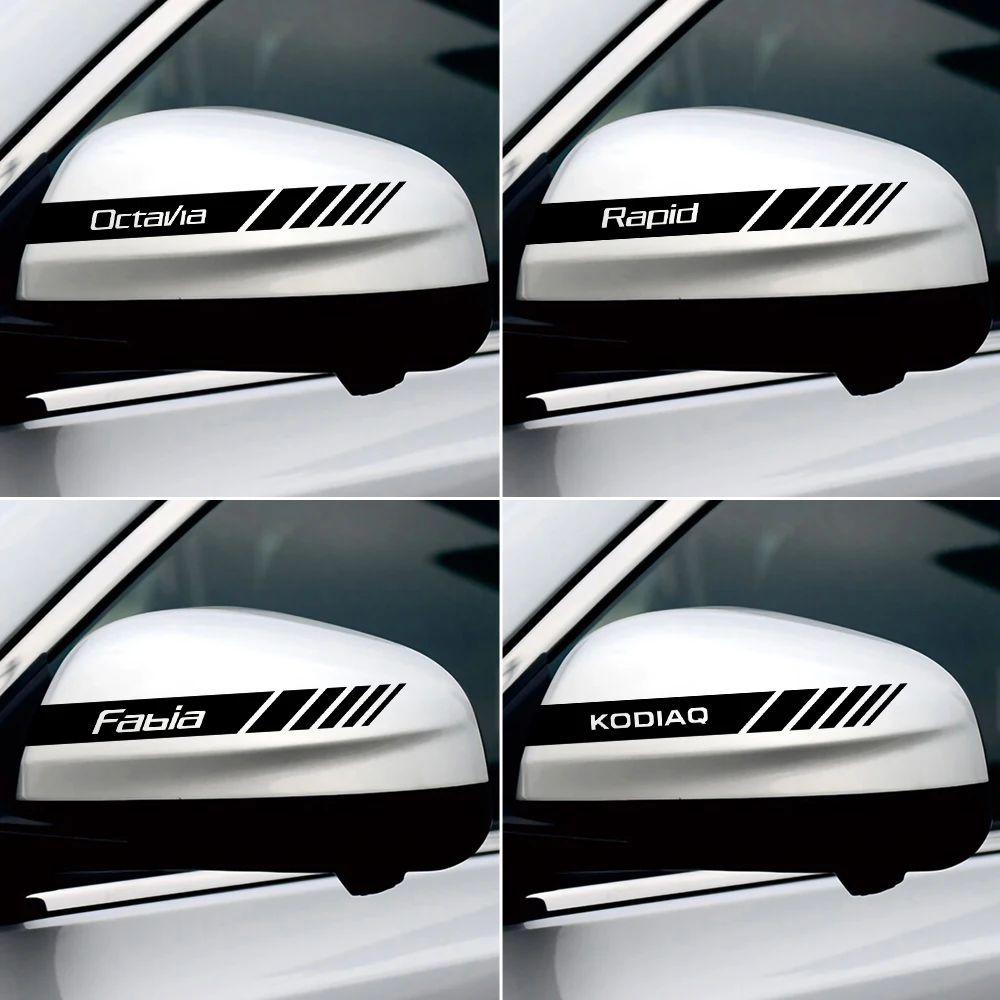 2 шт. наклейки на зеркало заднего вида для Skoda Octavia Rapid Fabia Superb Kodiaq Scala Karoq