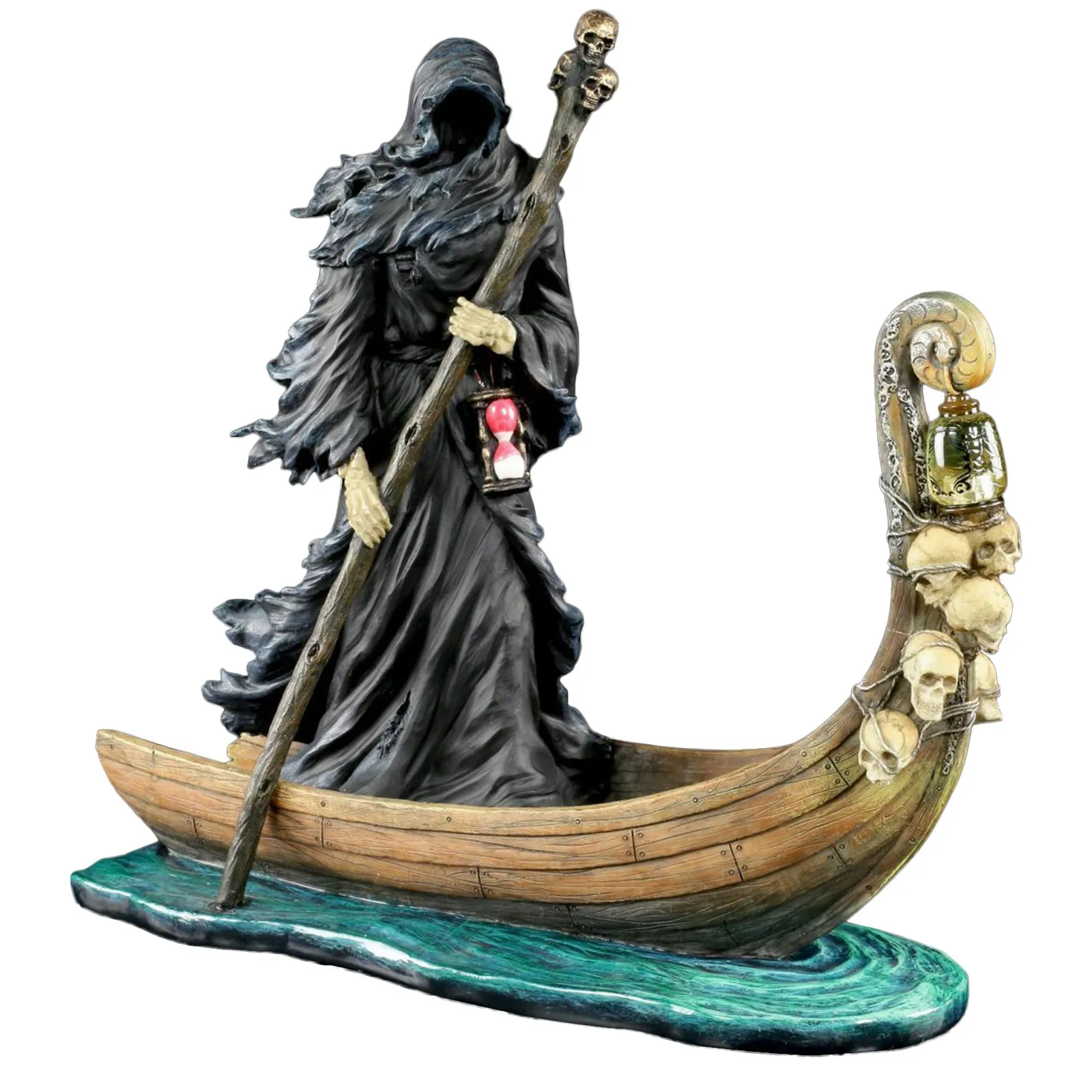 

Halloween Decor Figurines Styx Messenger Design Charons Of The Dead Propelling Boats Statue Lantern SoulGhost Decoration Crafts