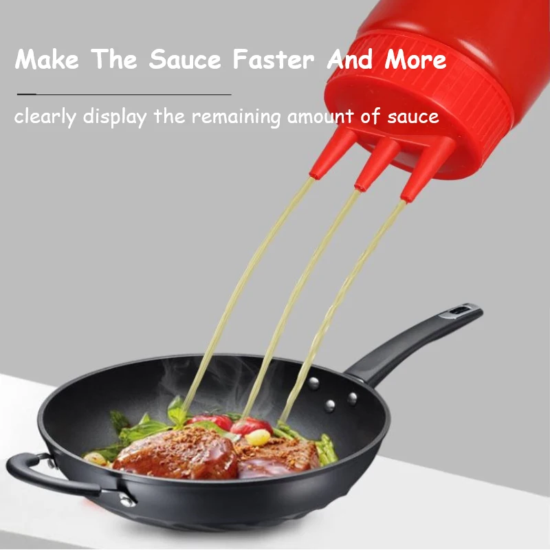 

Ketchup jam storage 1 piece squeeze condiment bottle 3 hole salad dressing dispenser bottle olive oil gravy boat