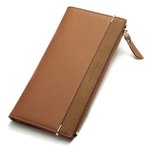 Brown Jamarna, женские кошельки, кошелек, новинка, на молнии, женские кошельки, фирменный дизайн, высокое качество, из искусственной кожи, клатч, классический дизайн - Цвет: Brown