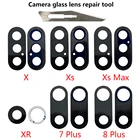 Оригинальный новый стеклянный объектив задней камеры для Iphone 6 7 8 11 12 X XR XS Pro Max Plus стеклянный объектив с клейкой наклейкой и инструментами для ремонта
